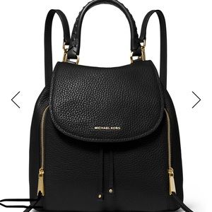 Michael Kors black leather backpack purse
